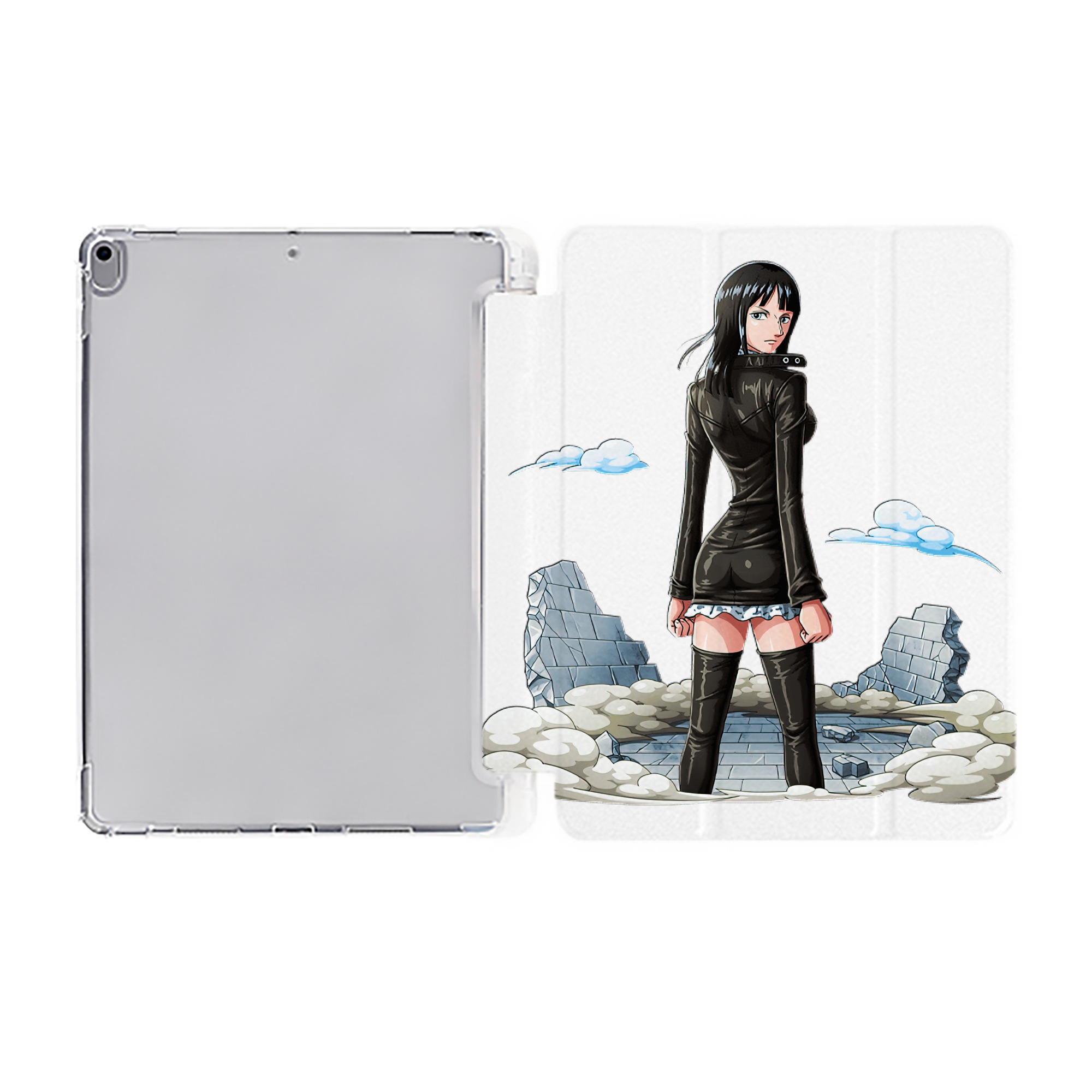 （画像用） ワンピース ニコ・ロビン ONE PIECE Nico Robin IPad ケース ペン収納付き 三つ折りスタンド PUレザー×シリコン 対応機種9.5/10.5/10.9インチ